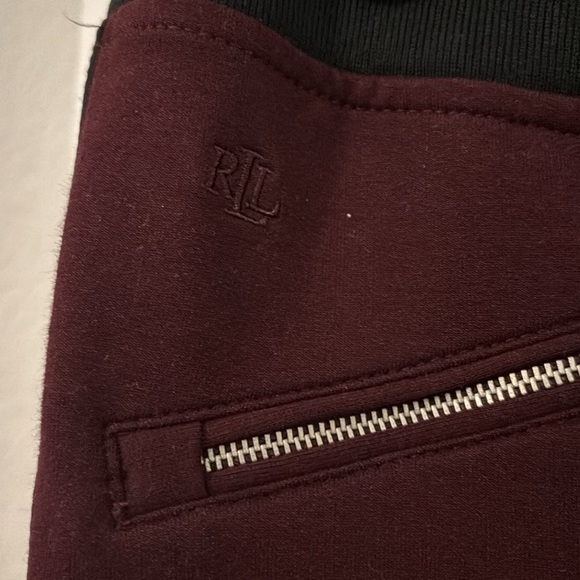Ralph Lauren burgundy & black pull on track pants SZ L w/pockets active NWOT - Picture 14 of 16